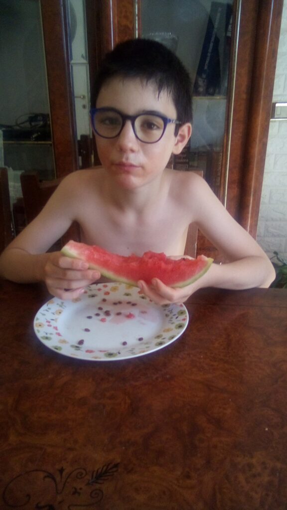 Photo of me eating a watermelon